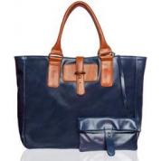 фото Синяя кожаная женская сумка KAPLE