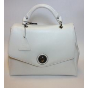 фото Белая вместительная кожаная женская сумка-портфель L.Credi