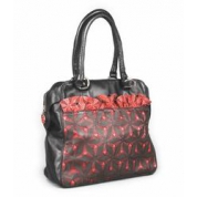 фото Черная роскошная сумка Maria Tomassini с красной отделкой 