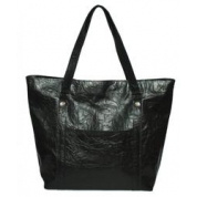 фото Кожаная практичная большая черная женская сумка Studio De