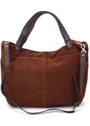 фото Темно-коричневая замшевая большая женская сумка Gianni Chiarini