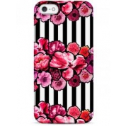 фото Чехол ярко-розовые цветы и черно-белая полоска - iPhone 5 / 5S / 5C Liberty