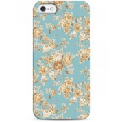 фото Чехол золотистый цветочный принт на голубом фоне - iPhone 5 / 5S / 5C Sahar cases