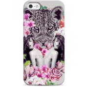 фото Чехол девушка с леопардом в цветах - iPhone 5 / 5S / 5C Think Trendy