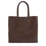 фото Кожаная коричневая сумка простой прямоугольной формы TWO-ТA
