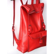 фото Красный кожаный женский рюкзак VIRRONEN