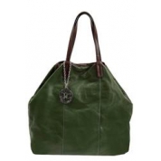 фото Кожаная женская сумка Jacky & Celine темно-зеленого цвета