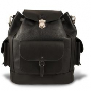 фото Классический рюкзак из натуральной черной кожи Two-Ta