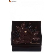 фото Сумка-клатч женская Braccialini, черный с коричневым цветком