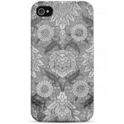 фото Чехол черно-белый цветочный ретро принт - iPhone 4 / 4S Sahar cases