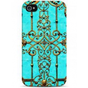 фото Чехол бронзовый узор на бирюзовом фоне - iPhone 4 / 4S Sahar cases