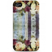 фото Чехол винтажные цветы на полосатом фоне - iPhone 4 / 4S Sahar cases