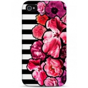 фото Чехол розовые цветы и полоска - iPhone 4 / 4S Sahar cases