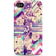 фото Чехол розово-бирюзовый ретро принт - iPhone 4 / 4S Sahar cases