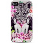 фото Чехол девушка с леопардом в цветах - iPhone 4 / 4S Sahar cases