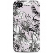 фото Чехол графичные цветы на фиолетовом фоне - iPhone 4 / 4S Sahar cases