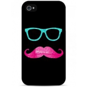 фото Чехол смешной хипстер с розовыми усами - iPhone 4 / 4S case Sahar cases