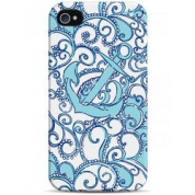 фото Чехол принт с голубым якорем и жемчужинками - iPhone 4 / 4S case Sahar cases