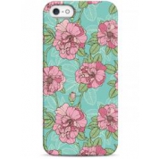 фото Чехол узор из розовых цветов на голубом фоне - iPhone 5 / 5S / 5C Sahar cases