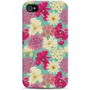 фото Чехол яркий цветочный принт на бирюзовом - iPhone 4 / 4S Sahar cases